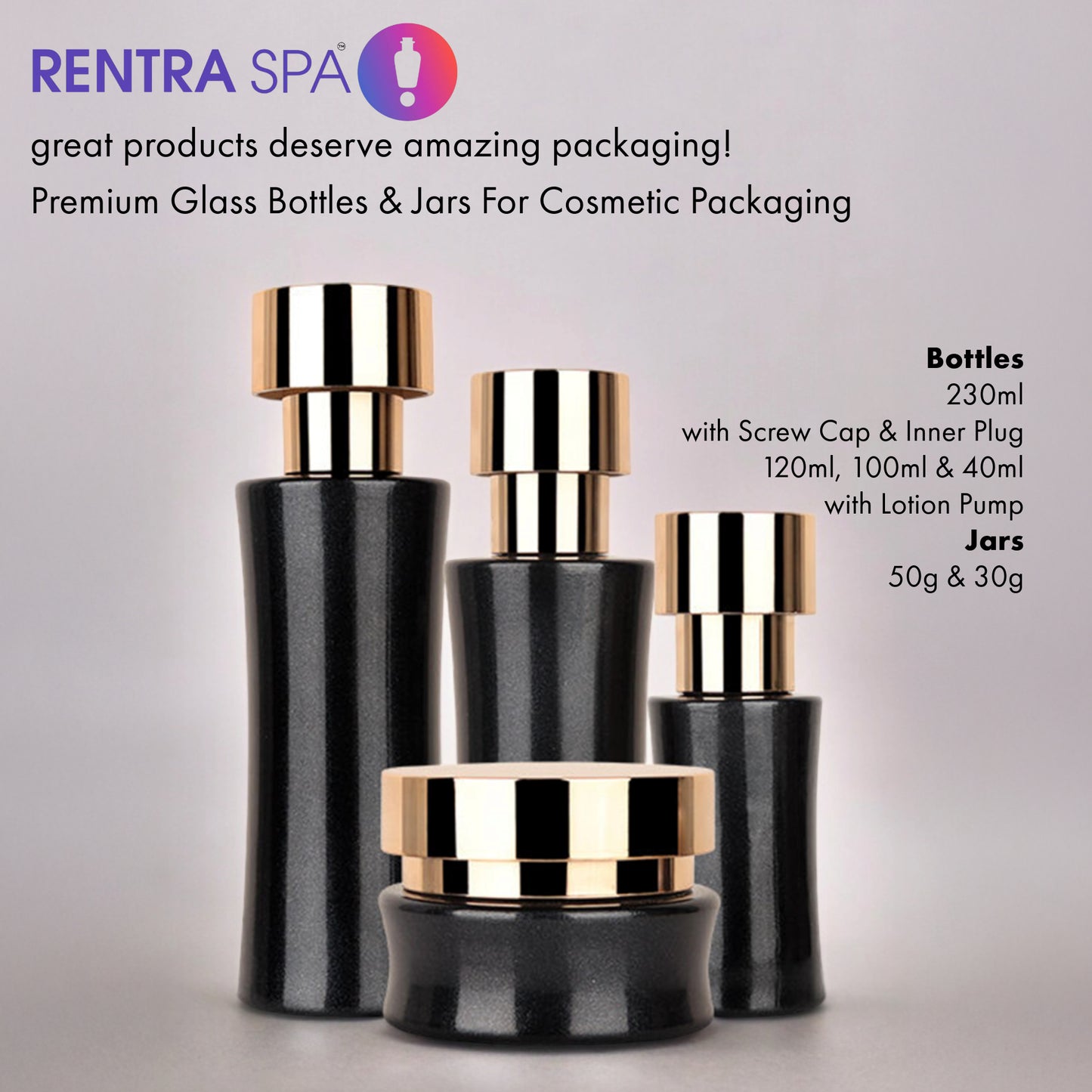 C10 - Imported Premium Hourglass Glass Bottles with Lotion Pump for Luxury Skincare