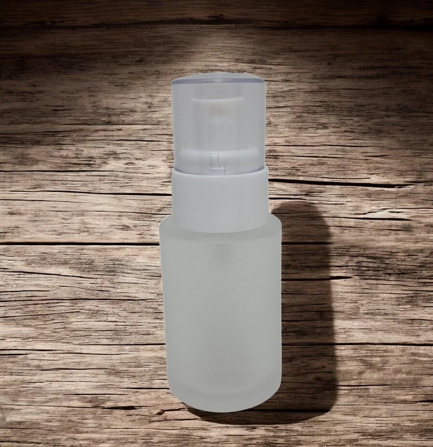 20mm Imported Empty 30ml Flat Neck Clear Frosted Round Glass Bottle with Spray Pump T2 - Rentra S.P.A™