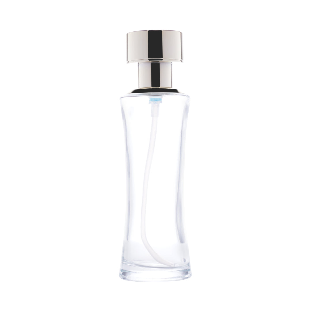 C10 - Imported Premium Hourglass Glass Bottles with Lotion Pump for Luxury Skincare