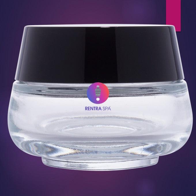 C14 - Sophisticated Modern 50g Glass Jars with Sleek High-Gloss Black Lid - Premium Packaging for Contemporary Beauty Brands