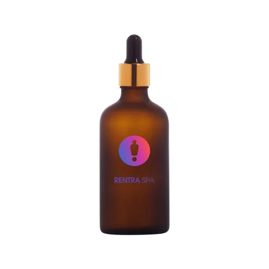Amber glass dropper bottle with gold cap for cosmetic packaging