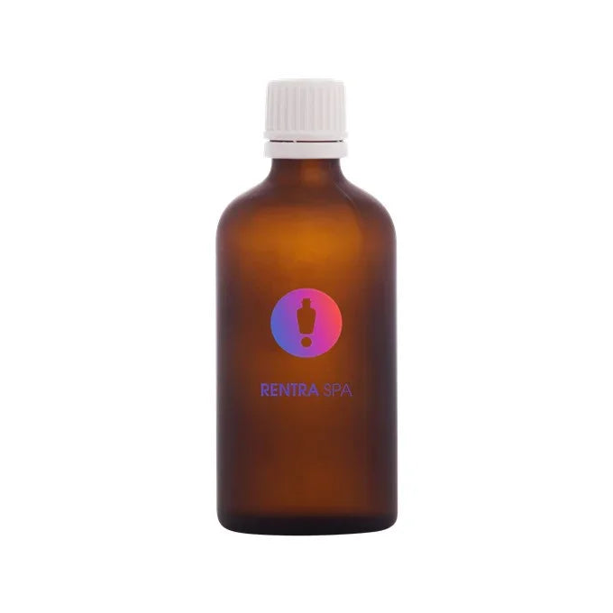 Amber glass cosmetic bottle with white screw cap for skincare packaging
