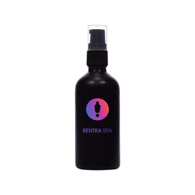 100ml Coated Black Glass Lotion Bottle + Plastic Pump + Cap