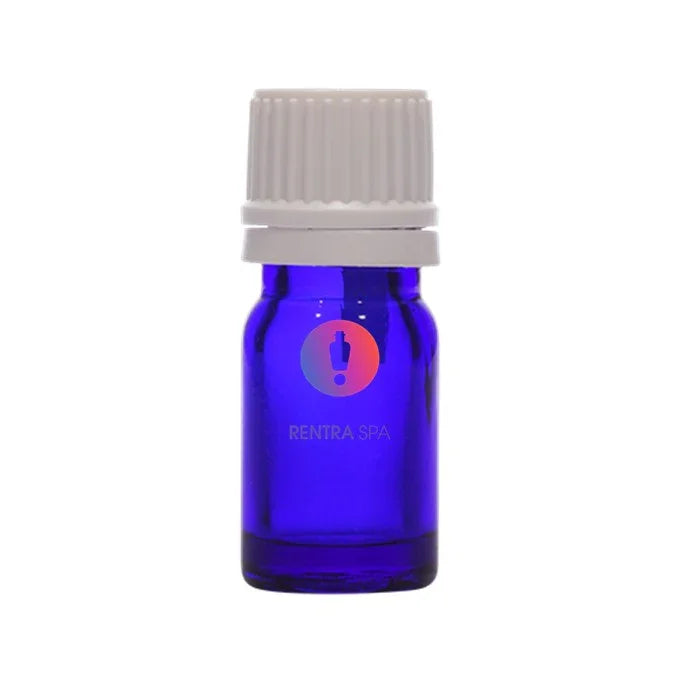 10ml cobalt blue glass bottle with white ribbed cap for cosmetic packaging