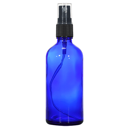 100ml Blue Glass Bottle with Spray Pump