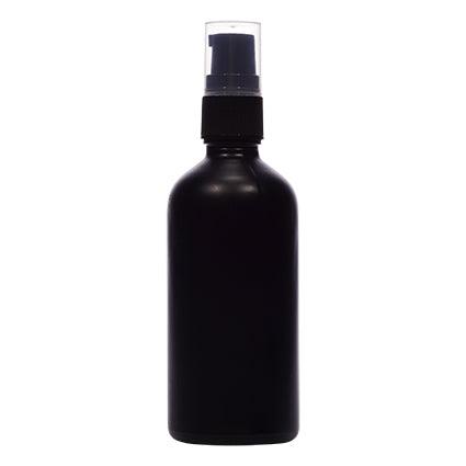 100ml Coated Black Glass Lotion Bottle + Plastic Pump + Cap