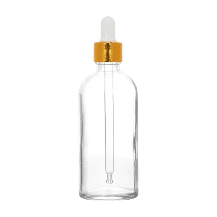 18mm Imported Empty 100ml Round Clear Glass Dropper Bottle - Rentra S.P.A™