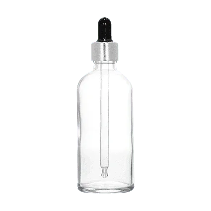 18mm Imported Empty 100ml Round Clear Glass Dropper Bottle - Rentra S.P.A™