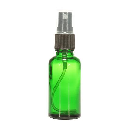 18mm Imported Empty 30ml Round Green Glass Bottle with Spray Pump