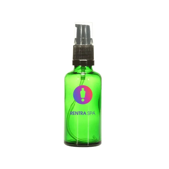 50ml Green Glass Lotion Bottles with Pump + Cap