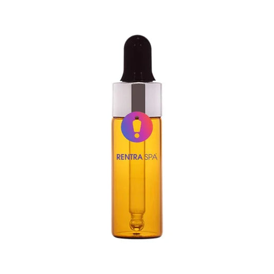 Amber glass dropper bottle with silver cap, ideal for cosmetic serum packaging