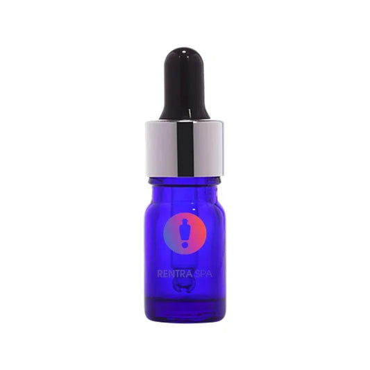 Blue glass dropper bottle with silver cap, ideal for cosmetic serum packaging
