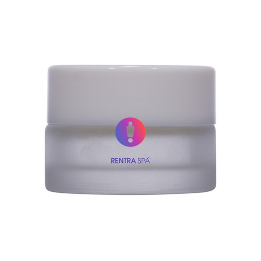 Frosted glass cosmetic jar with wide mouth and white cap for skincare packaging