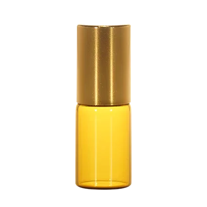 Imported Empty Borosilicate 3ml Amber Steel Roll-on Glass Vials