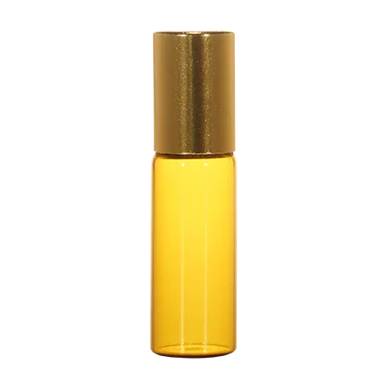 Imported Empty Borosilicate 5ml Amber Steel Roll-on Glass Vials