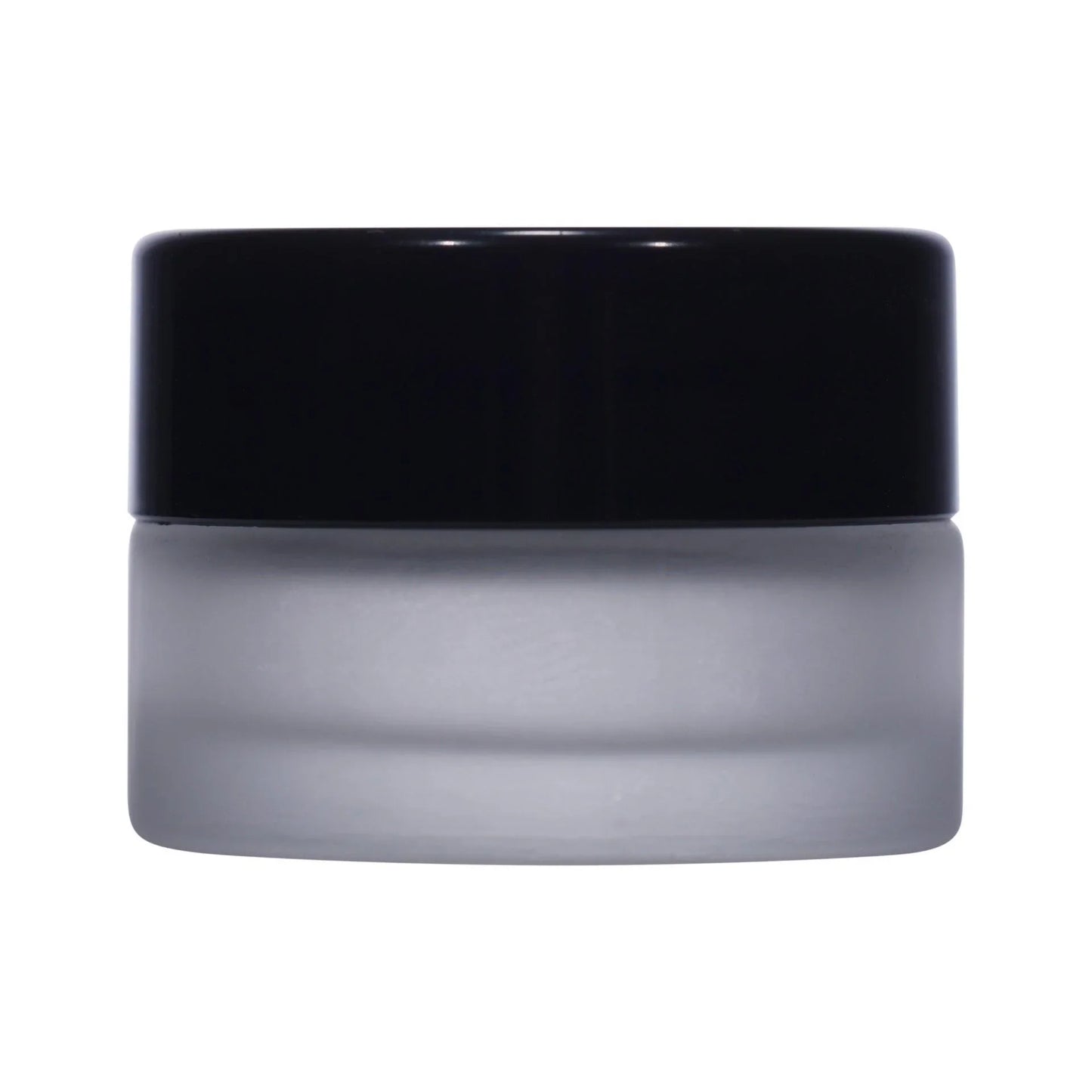 Imported Empty 5g Clear Frosted Glass Jars with Lid Black