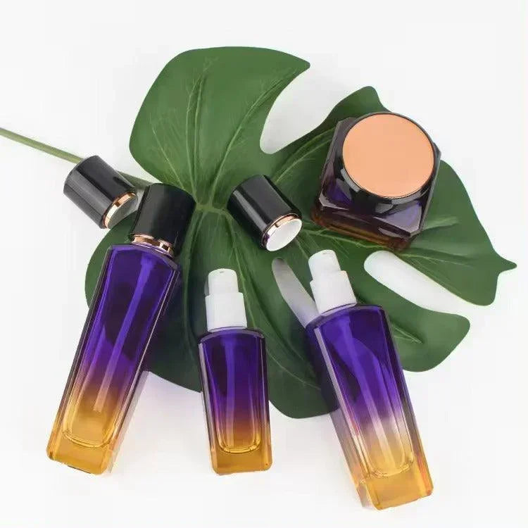 C42 - Imported Empty Premium Clear Glass Bottles with Lotion Pump & Double Toned Lid - Rentra S.P.A™