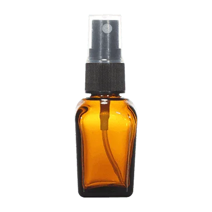 18mm Imported Empty 20ml Square Amber Glass Bottle with Spray Pump - Rentra S.P.A™