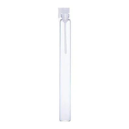 Clear borosilicate glass vial with dip stick for cosmetic sample packaging