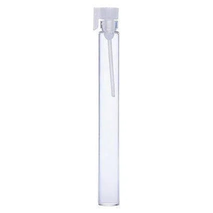 Clear borosilicate glass vial with dip stick and spray cap for cosmetic packaging