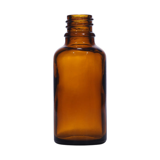 30ml amber glass bottle with 18mm neck, bottle only – RENTRASPA