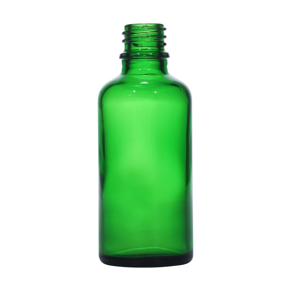 50ml green glass bottle with 18mm neck, bottle only – RENTRASPA