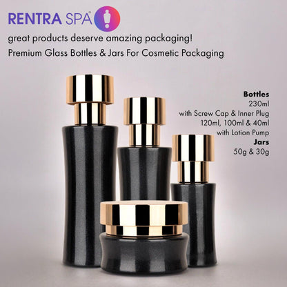 C10 - Imported Premium Hourglass Glass Bottles with Lotion Pump for Luxury Skincare