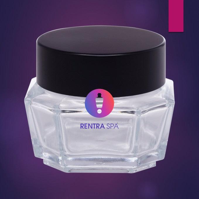 C03 - Contemporary Octagonal Glass Jars with Sleek Black Lid - Premium Geometric Packaging for Luxury Beauty Brands
