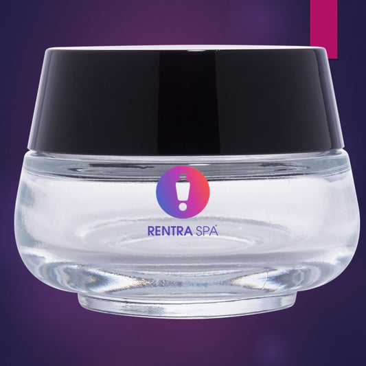 C08 - Sophisticated Oval Glass Jars with Sleek Black Lid - Premium Packaging for Contemporary Beauty Brands