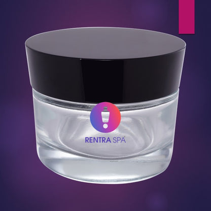C08 - Sophisticated Oval Glass Jars with Sleek Black Lid - Premium Packaging for Contemporary Beauty Brands