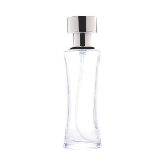 C10 - Imported Premium Hourglass Glass Bottles with Lotion Pump for Luxury Skincare