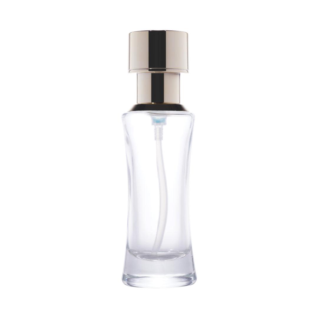 C10 - Imported Premium Hourglass Glass Bottles with Lotion Pump for Luxury Skincare