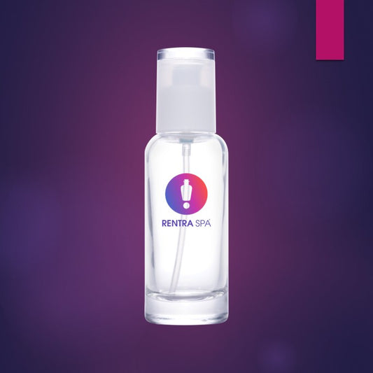 C22 - Imported Empty Premium Round Clear Lotion Glass Bottles with Fancy Double Toned Cap