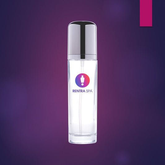 C39 - Imported Empty Premium Glass Bottles with Lotion Pump + Curved Cap