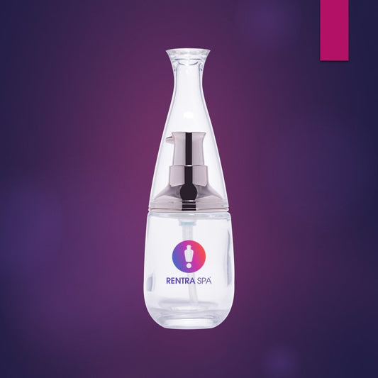 C48 - Imported Empty Premium Decanter Shaped Clear Glass Bottles Lotion Pump