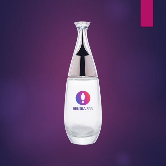 C48 - Imported Empty Premium Decanter Shaped 120ml Glass Bottles with Fancy Cap & Inner Dispenser Plug