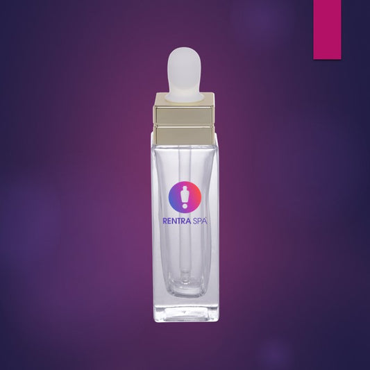 C51 - Imported Empty Premium Clear 30ml Square Glass Dropper Bottles