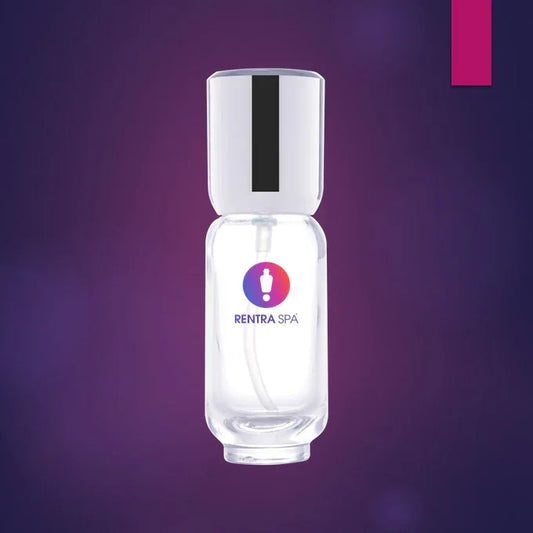 C60 - Exquisite Premium 40ml Lotion Glass Bottles with Etched Rose Silver Cap - Luxury Packaging