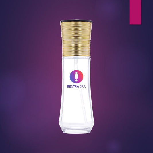 C67 - Imported Empty Premium Clear Glass Bottles with Lotion Pump & Gold Ribbed Cap