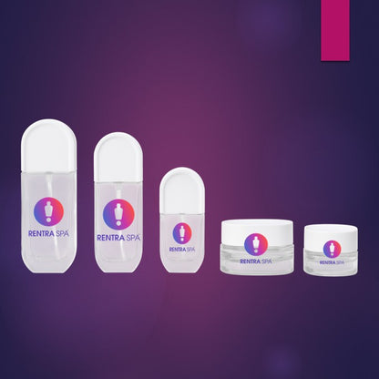 C74 - Imported Empty Premium Rounded-Edge Rectangle Clear 30g Glass Jars + Lid + Inner Wad