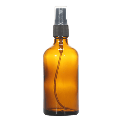 100ml Frosted Amber Glass Bottle with Spray Pump