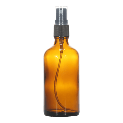 100ml Frosted Amber Glass Bottle with Spray Pump