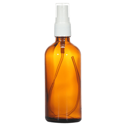 100ml Frosted Amber Glass Bottle with Spray Pump