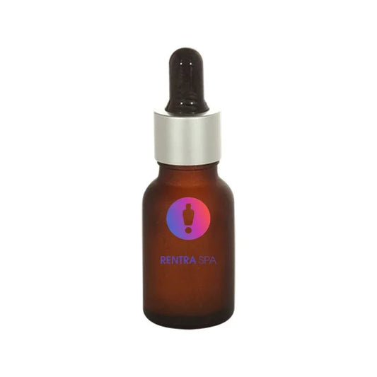 Amber glass dropper bottle with silver cap for cosmetic liquid packaging