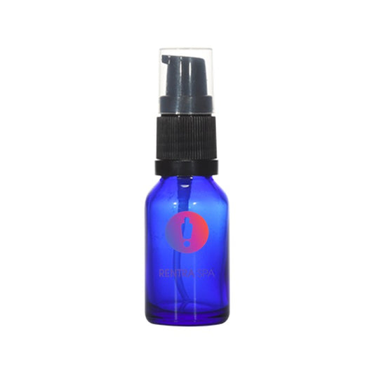 18mm Imported Empty 10ml Round Cobalt Blue Glass Lotion Bottle + Plastic Pump + Cap