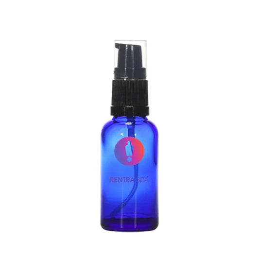 30ml Blue Glass Lotion Bottles with Pump + Cap