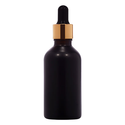 18mm Imported Empty 50ml Round Painted Black Glass Dropper Bottle