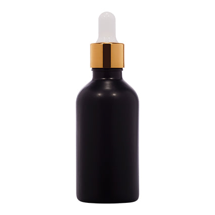18mm Imported Empty 50ml Round Painted Black Glass Dropper Bottle