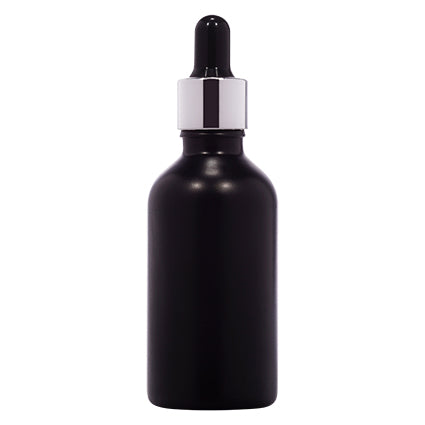 18mm Imported Empty 50ml Round Painted Black Glass Dropper Bottle