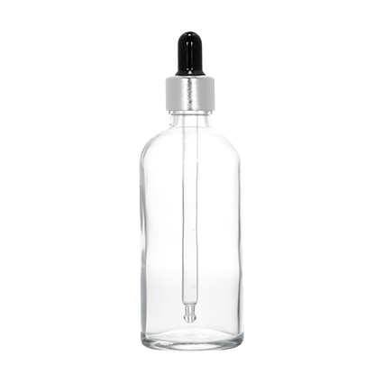 18mm Imported Empty 100ml Round Clear Glass Dropper Bottle - Rentra S.P.A™